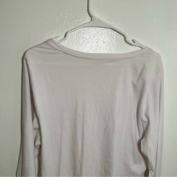 Good American Long Sleeve Cropped Crewneck Top White - Picture 11 of 15